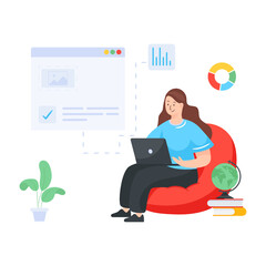 
Employee performance report in flat illustration


