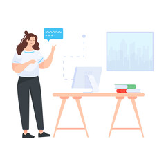 
An office secretary in flat illustration design

