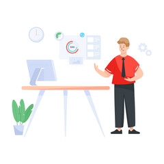 
A flat illustration of hr software in editable design

