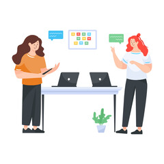 
A concept of teamwork in flat illustration

