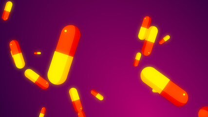Drug prescription for pills medicine capsule pattern background. Abstract healthcare technology and science medical concept.