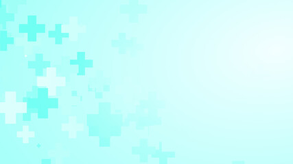 Abstract medical health blue cross pattern background.