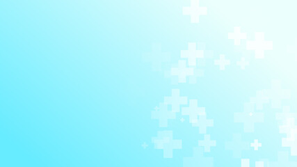 Medical green blue cross pattern healthcare background.
