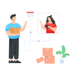 
A flat illustration of delivery services in editable design

