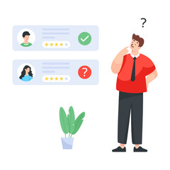 
Da trendy flat vector illustration of customer feedback

