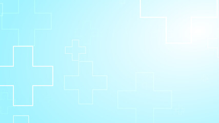 Medical white blue cross pattern background.