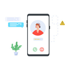 
Helpline operator in flat trendy character illustration

