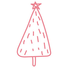
A beautiful design of christmas tree icon in doodle style 

