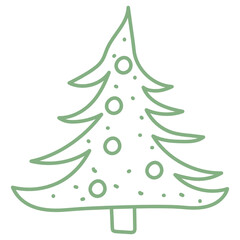 
A beautiful design of christmas tree icon in doodle style 

