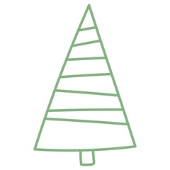 
A beautiful design of christmas tree icon in doodle style 

