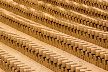 Fototapeta premium Mud bricks drying in the sun, Sri Lanka
