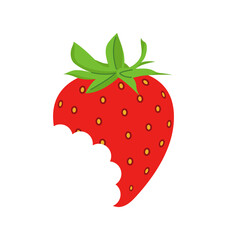 Vector bitten strawberry