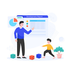 
Flat editable illustration of child assessments 

