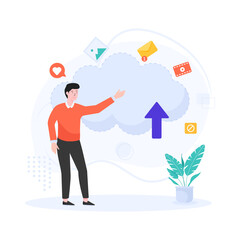 
A vector design of cloud upload 

