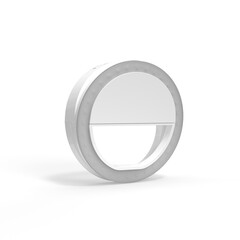 White mobile LED selfie light ring standing