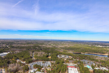 Landscape Wih Blue Sky Overlooking City