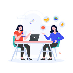 
Flat illustration design of nutritionist, editable vector 

