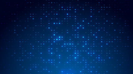 Dot  white blue pattern screen led light gradient texture background. Abstract  technology big data digital background. 3d rendering.