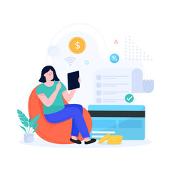 
An illustration design of online payment 

