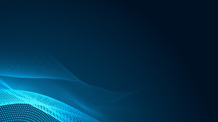 Dot blue wave light screen gradient texture background. Abstract  technology big data digital background. 3d rendering.