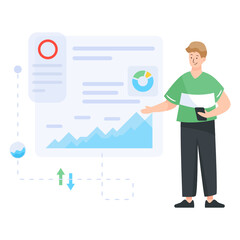 
A project dashboard in flat vector download

