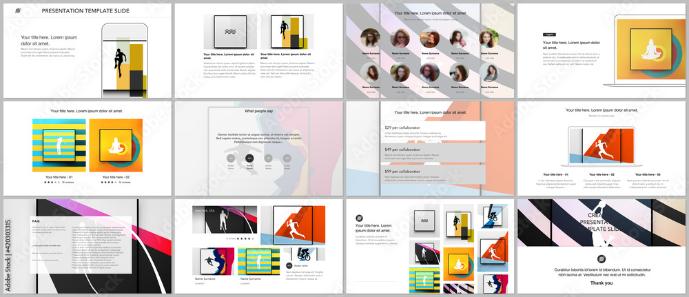 Sticker vector templates for website design, presentations, portfolio. templates for presentation slides, le