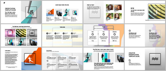 Fototapeta na wymiar Vector templates for website design, presentations, portfolio. Templates for presentation slides, leaflet, brochure cover, report. Abstract colored sport backgrounds for sport event, fitness design.