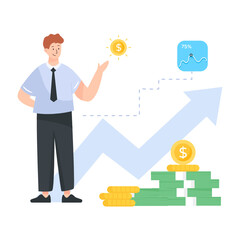 
Business and revenue growth in flat illustration design

