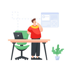 
Flat illustration of a student in a doubt

