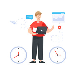 
Flat time management vector illustration

