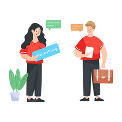 
Hire me, flat vector illustration

