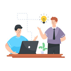 
An employee suggestion flat editable vector

