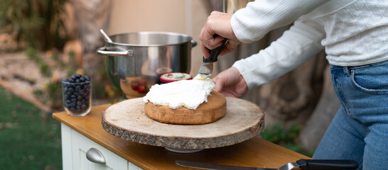 Delicious cake on the table
