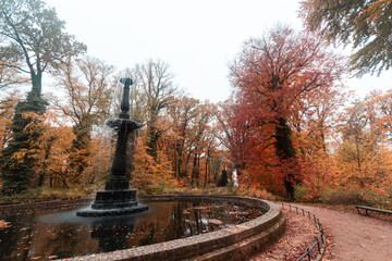 Autumn fountain in the park