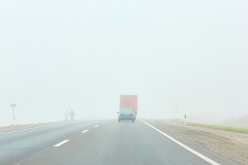 Fototapeta premium traffic in the fog