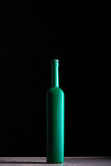 bottle of wine on black