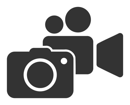 Photo and video camera icon. Illustration style is a flat iconic symbol. Simple Photo and video camera vector illustration.
