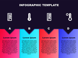 Set line Meteorology thermometer, , and . Business infographic template. Vector