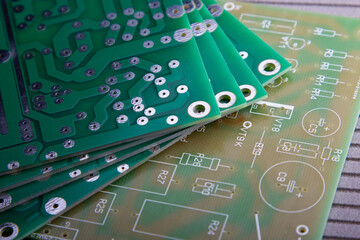 New electronic circuit board without electronic components. For Engineers repair circuit board.