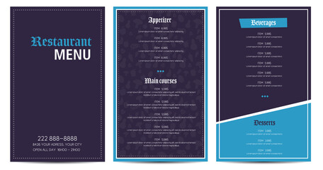 Restaurant menu flyer template design