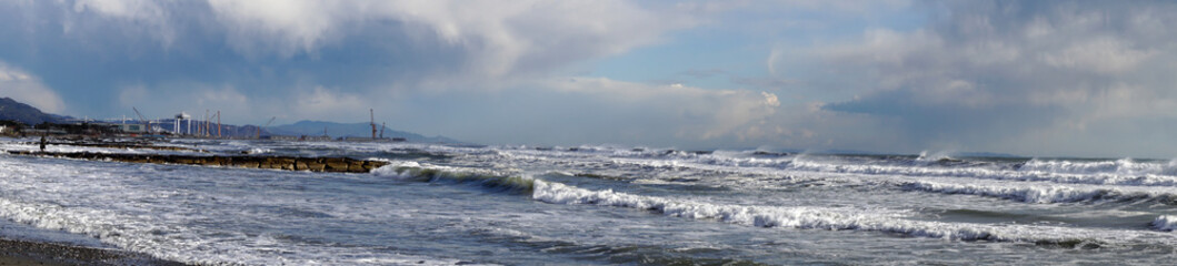 big storm in marinella, italy