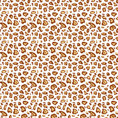 Abstract vector leopard print. Seamless pattern in brown colors.