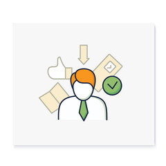 Election candidate color icon. Politician. Elected applicant. Choice, vote concept. Democracy. Parliamentary or presidential elections. Isolated vector illustration