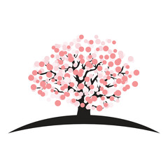 tree with flowers, vector artwork 