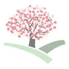 Plakat tree with flowers, vector artwork 