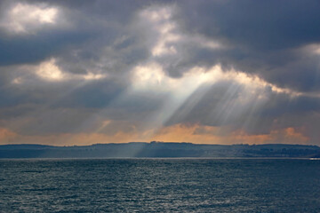Fototapeta premium Storm clouds over Torbay, Devon 