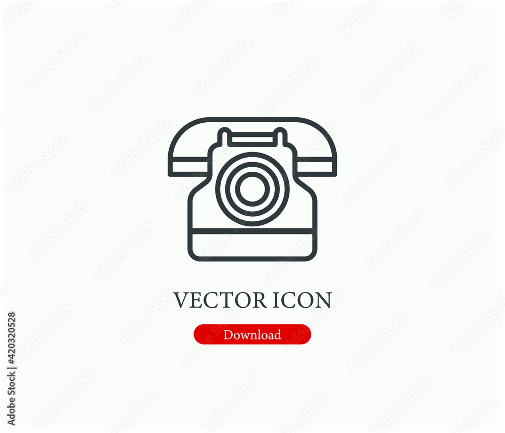 Poster telephone vector icon. editable stroke. linear style sign for use on web design and mobile apps, log