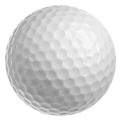 Golf ball isolated on white background, full depth of field, clipping path