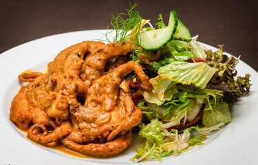 Grilled Octopus with Cucumber & Fennel Salad, Sweet Pepper and Oregano Vinaigarette