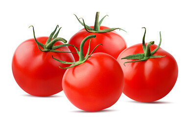 Tomatoes isolated on white background with clipping path